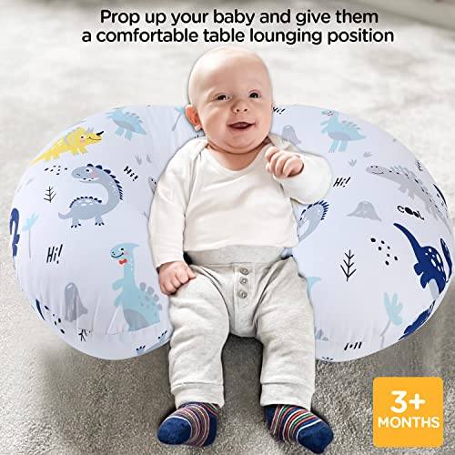 Plushii Nursing Pillow, Breathable Nursing Pillows for Breastfeeding, Breast Feeding Pillows for Mom, Breastfeeding Pillows for Bottle Feeding, Tummy Time, Sitting Support - Dinosaurs World