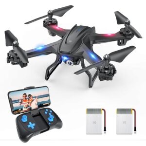 uranhub drone with camera for beginners, 2k hd camera fpv drone for adults with altitude hold, headless mode, gesture control, voice control and trajectory flight