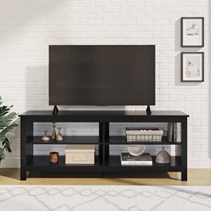 panana tv stand 6 cubby television stands cabinet 6 open media storagefor tvs up to 80 inches, 70 inch (55 inches black)