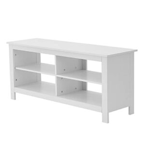 Panana TV Stand 6 Cubby Television Stands Cabinet 6 Open Media Storagefor TVs up to 80 Inches, 70 Inch (55 Inches White)