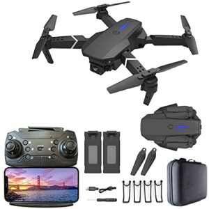 fdwyty drone with camera, mini foldable fpv rc quadcopter with 1080p hd image / live video remote control aircraft toys gifts for kids adults boys girls beginners - 2 batteries, 25 mins flight time, black