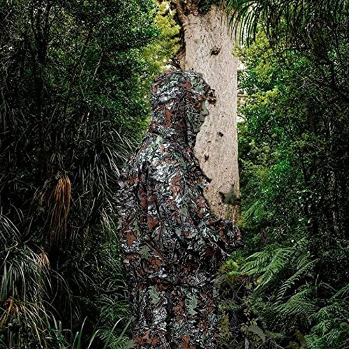 Anyoupin Ghillie Suit, Camo Suit Woodland Camouflage Clothing Military Clothes and Pants for Hunting,Shooting, Airsoft, Wildlife Photography or Halloween