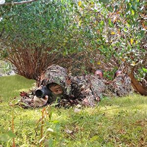 Anyoupin Ghillie Suit, Camo Suit Woodland Camouflage Clothing Military Clothes and Pants for Hunting,Shooting, Airsoft, Wildlife Photography or Halloween