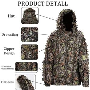 Anyoupin Ghillie Suit, Camo Suit Woodland Camouflage Clothing Military Clothes and Pants for Hunting,Shooting, Airsoft, Wildlife Photography or Halloween