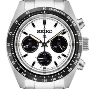 SEIKO SSC813 Watch for Men - Prospex Collection - Stainless Steel Case and Bracelet, White Dial