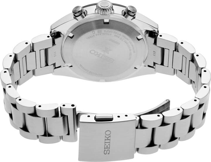 SEIKO SSC813 Watch for Men - Prospex Collection - Stainless Steel Case and Bracelet, White Dial