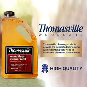 THOMASVILLE WOOD FLOOR CLEANER REFILL - Use on Hardwood, Laminated or Faux Finished Floors. Shine Restorer Protector, Surface Cleaner House Cleaning Supplies Home Improvement, Natural, Cuts Grease