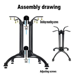 GZDEMYYXGS Table Base 28",with Retro Aluminum Black Legs,is Suitable for Restaurants/Coffee Shops/Bars/Leisure Rooms and Families.