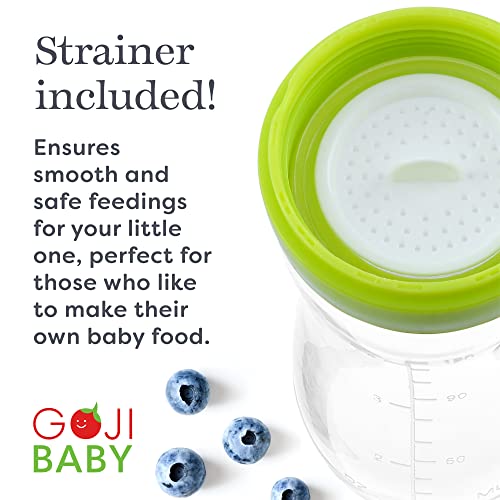 Gogi Baby - 4 oz Silicone Baby Food Dispensing Spoon - 2 Pack - Great for 4+ Month Infants - Includes Stopper - Easy to Use and Mess-Free - Precise Food-Release Feeder - Great for Travel (Green)