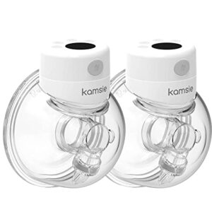 kamsie Wearable Breast Pump, S12 Hands Free Breast Pump, Wireless Breast Pump Hands Free, 2 Modes & 9 Levels Electric Portable Breast Pump, LCD Display, 24mm Flange, 2 Pack