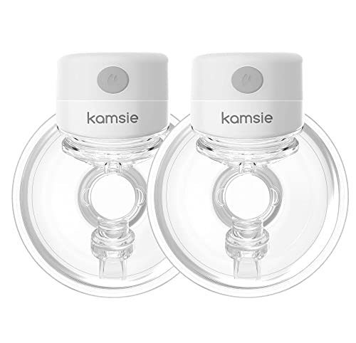 kamsie Wearable Breast Pump, S12 Hands Free Breast Pump, Wireless Breast Pump Hands Free, 2 Modes & 9 Levels Electric Portable Breast Pump, LCD Display, 24mm Flange, 2 Pack