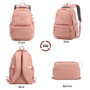 Woyiyaan Backpack for School Girls Bookbag Cute Bag College Middle High Elementary School Backpack for Teen Girls (Pink)