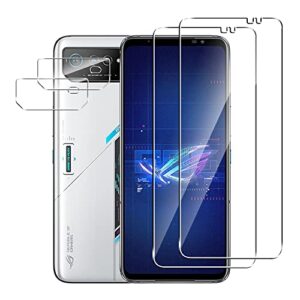 suttkue for asus rog phone 6/6 pro/ 6d/6d ultimate screen protector with camera lens protector, 9h hardness,anti-scratch tempered glass flim, case friendly, anti-fingerprint (2+2 pack)