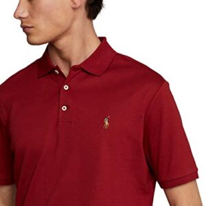 POLO RALPH LAUREN Men's Big and Tall Short Sleeve Pima Soft-Touch Polo Shirt (4XB, WineSigPny)