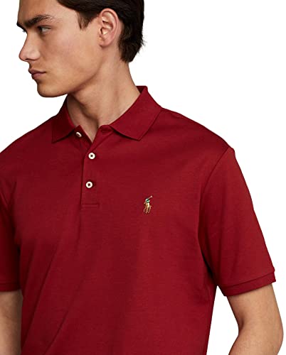 POLO RALPH LAUREN Men's Big and Tall Short Sleeve Pima Soft-Touch Polo Shirt (4XB, WineSigPny)