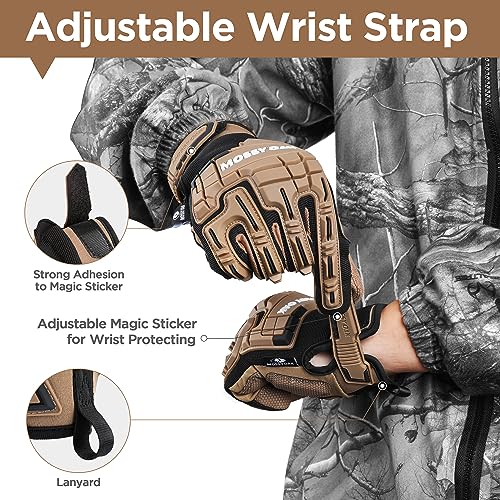 Mossy Oak Rubber Guard Tactical Gloves, Touch Screen Airsoft Army Gloves for Outdoor Hunting Motorcycle Climbing Paintball Shooting Combat