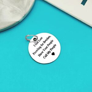 Funny Pet ID Tag Dog Tag Cat Tag Pet Collar Tag Pet Owner Gift I Got Lost Prowling Have Your People Call My People Keychain Puppy ID Tag for Dog Cats Owner