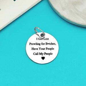 Funny Pet ID Tag Dog Tag Cat Tag Pet Collar Tag Pet Owner Gift I Got Lost Prowling Have Your People Call My People Keychain Puppy ID Tag for Dog Cats Owner