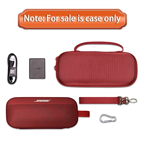 LTGEM Case for Bose Soundlink Flex Bluetooth Portable Speaker,Hard Storage Travel Protective Carrying Bag,Red