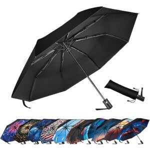 zuoyouz portable travel umbrellas for rain windproof，portable, automatic, strong, durable, premium grip, vibrant designs, folding perfect car umbrella, golf umbrella,and on-the-go