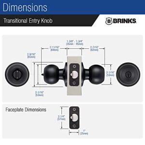 BRINKS – Transitional Keyed Entry Ball Door Knob, Matte Black - Designed for Traditional and Transitional Homes and Blends Seamlessly with Interior Décor (E2415-122)