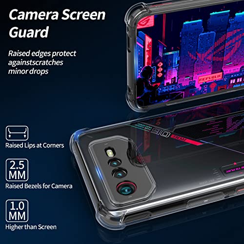 redluckstar for Asus ROG Phone 6 Case, ROG 6 Case Clear, Soft TPU Slim Thin Transparent Case for ROG Phone 6 5G 2022