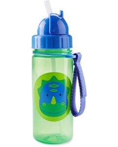 skip hop toddler sippy cup with straw, zoo straw bottle 13 oz, dino