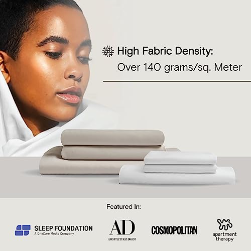 DOZ by SIJO 100% Organic Bamboo Sheet Set, Buttery Soft, Cooling for Hot Sleepers, Silky Breathable, Oeko-TEX, High GSM, 16" Deep Pockets - 3pc - 2 Pillowcases 1 Fitted Sheet (Fog, Queen)