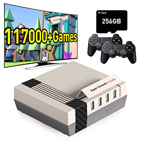 Retro Game Console Built in 117,000+ Classic Game,Super Console X Cube Mini Video Game Console Support 4K TV,Emulator Console Compatible with Most Emulators,Up to 4 Players,LAN/WiFi,Best Gifts