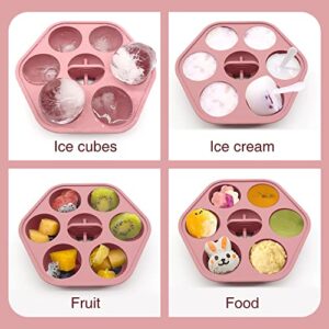 Rayshie 7pcs Baby Silicone Feeding Set 6-Hole Silicone Children's Food Supplement Box Silicone Bib Toddler Bowl Straw Cup with Suction Baby Plate Fork&Spoon Baby Eating Supplies Baby Gifts BPA Free