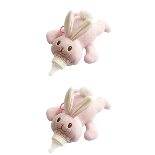 Toddmomy ser of 2 Lovely Plush Animal Baby Bottle Sleeve Baby Bottle Holder Feeding Bottle Cover Rabbit Baby Bottle