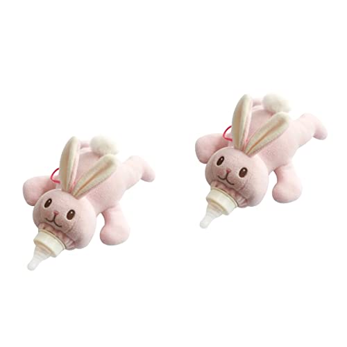 Toddmomy ser of 2 Lovely Plush Animal Baby Bottle Sleeve Baby Bottle Holder Feeding Bottle Cover Rabbit Baby Bottle