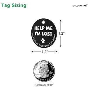 MYLUCKYTAG Stainless Steel QR Code Pet ID Tags Dog Tags - Pet Online Profile - Scan QR Receive Instant Pet Location Alert Email