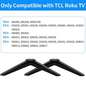 Universal TV Stands Compatible with TCL Smart TV Above 40 Inch. Replacement TV Legs for TCL TV Stand Legs, Suitable for TCL Roku Smart TV 40in 43in 48in 49in 50in 55in etc.