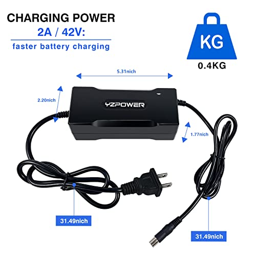 42V Charger for Segway Ninebot Electric Scooter,YZPOWER 36V Lithium Battery Charger Universal for M365 pro/pro2,Bird, Lime, Lime-S, Spin, Skip