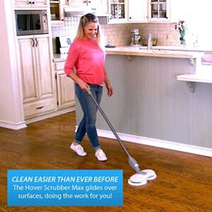 Hover Scrubber Max Cordless Electric Mop with Motorized Dual Spin Mopheads, 4 Super Absorbent Microfiber Pads & 2 Power Wedges, Lightweight Rechargeable Mops for Floor Cleaning (Grey)