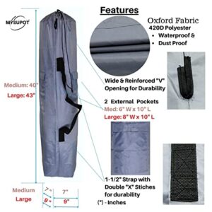 MYSUPOT 40"x7"x7" Replacement Bag for Folding Camping Chair, Camp Chairs, Foldable, Portable, Hammock, Yoga Mat, Beach Chair, Umbrella, Tent Bag 420D Oxford Polyester Fabric w/Side Pockets (Gray, M)