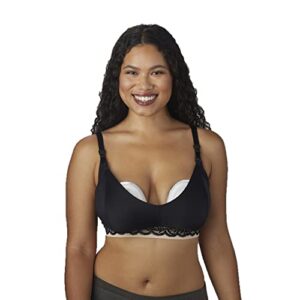 Willow Hands Free Pumping Bra Luxe Pumping and Nursing Bra with Double Extender Clips and Adjustable Straps | Black | Medium