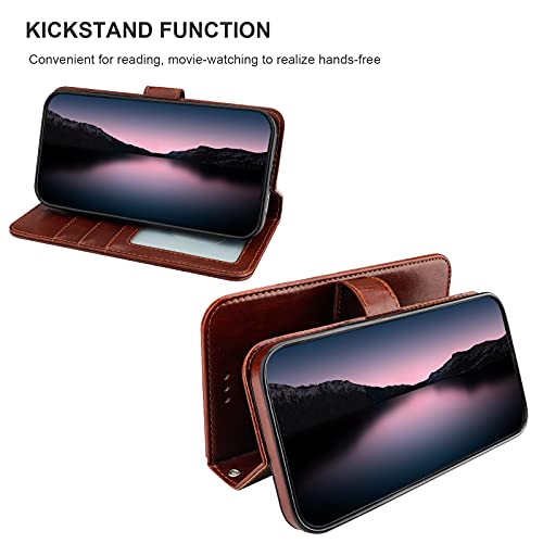 Bocasal Detachable Wallet Case for iPhone 14 Pro Max RFID Blocking Card Slots Holder Premium PU Leather Magnetic Kickstand Shockproof Wrist Strap Removable Flip Protective Cover 5G 6.7 inch (Brown)