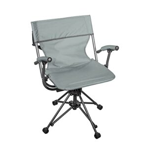 zenithen outdoor 360 degree portable lawn swivel camping bag chair w/arms, smoke grey