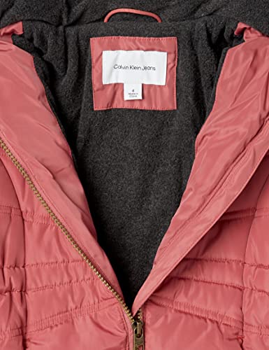 Calvin Klein Girls' Hooded Winter Puffer Jacket, Full-Length Heavy Weight Coat with Fleece Lining, Mauvewood, 5