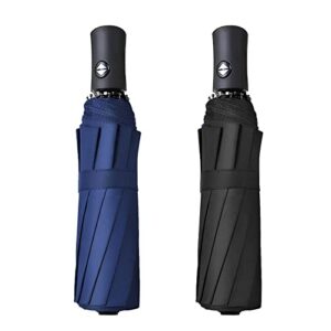 cybyq-family 2 packs travel umbrella compact windproof automatic umbrellas for rain small folding strong and portable automatic open and close - men and women