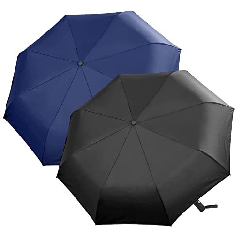 CYBYQ-Family 2 PACKS Travel Umbrella Compact Windproof Automatic Umbrellas for Rain Small Folding Strong and Portable Automatic Open and Close - Men and Women