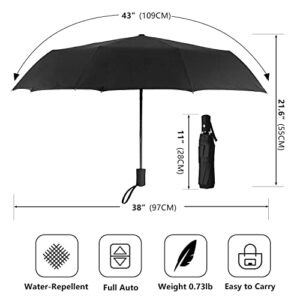 CYBYQ-Family 2 PACKS Travel Umbrella Compact Windproof Automatic Umbrellas for Rain Small Folding Strong and Portable Automatic Open and Close - Men and Women