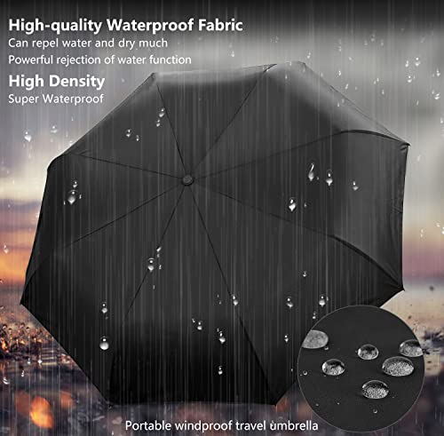 CYBYQ-Family 2 PACKS Travel Umbrella Compact Windproof Automatic Umbrellas for Rain Small Folding Strong and Portable Automatic Open and Close - Men and Women