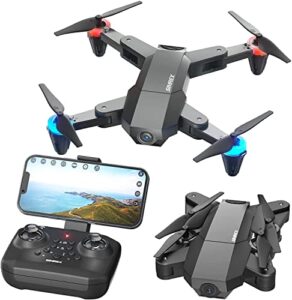 simrex x500 mini drone optical flow positioning rc quadcopter with 720p hd camera, altitude hold headless mode, foldable fpv drones wifi live video 3d flips easy fly steady for learning black