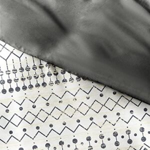 Merit Linens Pattern and Pinch Pleat Queen Duvet Cover Set | Soft, Light Weight, and Breathable 3 Piece Gray Duvet Set | Zipper Closure, Corner Ties, 2 Matching Shams