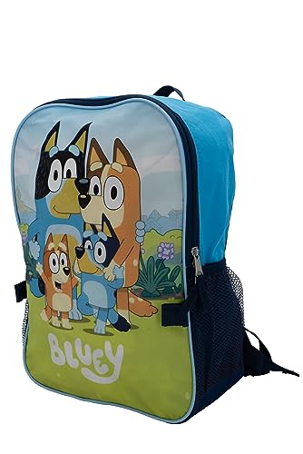 BLUEY 2 Piece Backpack Set, Pre-school Girls & Boys 16" Travel Bag, Blue