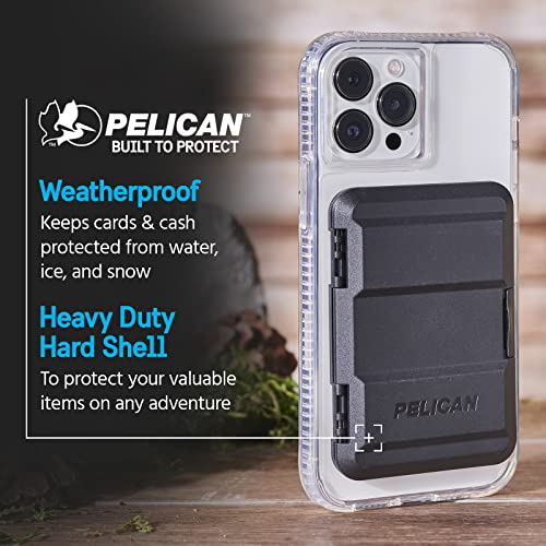 Pelican Magnetic Wallet & Card Holder - Heavy Duty Snap-on MagSafe Wallet - Detachable Hard Shell Lightweight iPhone Wallet - for iPhone 14 Pro Max/ 14 Pro/ 14/13 Pro Max/ 13 Pro/ 12 Pro Max - Black