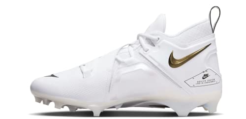 Nike Men's Alpha Menace Pro 2 Mid Football Cleats, White/Black, 11